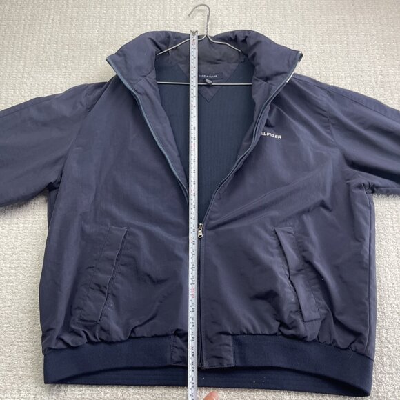 Tommy Hilfiger Jacket Men L Blue Yacht Sailing Full Zip Collared Hidden Hood - Picture 11 of 16